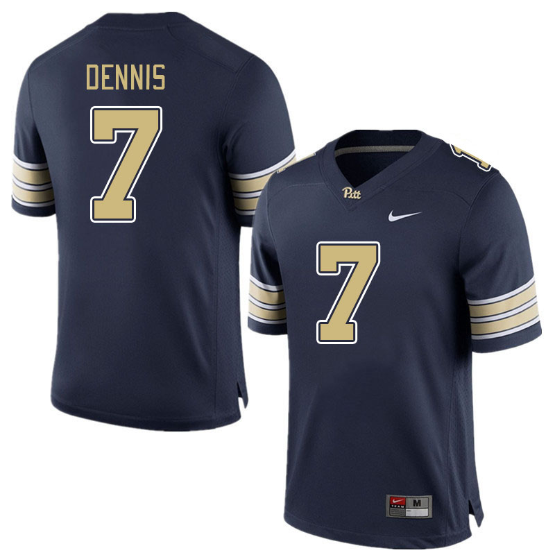 Pitt Panthers #7 SirVocea Dennis College Football Jerseys Stitched Sale-Navy